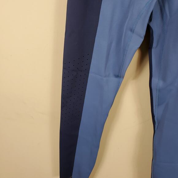 DLC Resistance Perforated Colorblock Leggings Blue Bandier Size XS - Picture 4 of 11